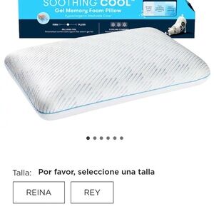 Soothing Cool Gel Memory Foam Pillow - White and Blue